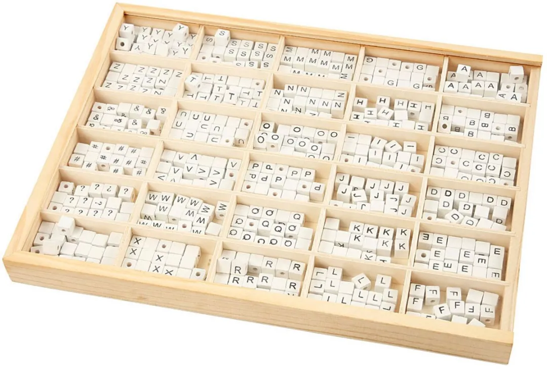 Creativ Company Houten Letterkralen A-Z Wit - 750 Stuks