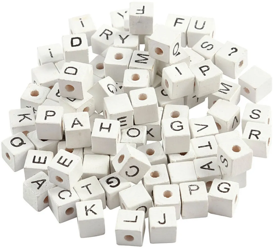 Creativ Company Houten Letterkralen A-Z Wit - 750 Stuks