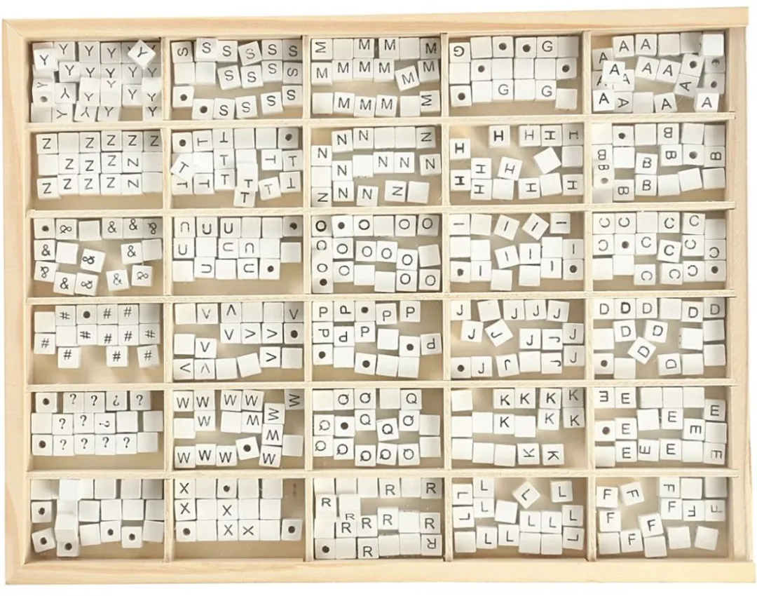 Creativ Company Houten Letterkralen A-Z Wit - 750 Stuks