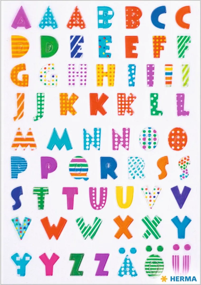 Herma Letterstickers - 186 Stuks (3x62) - Multi