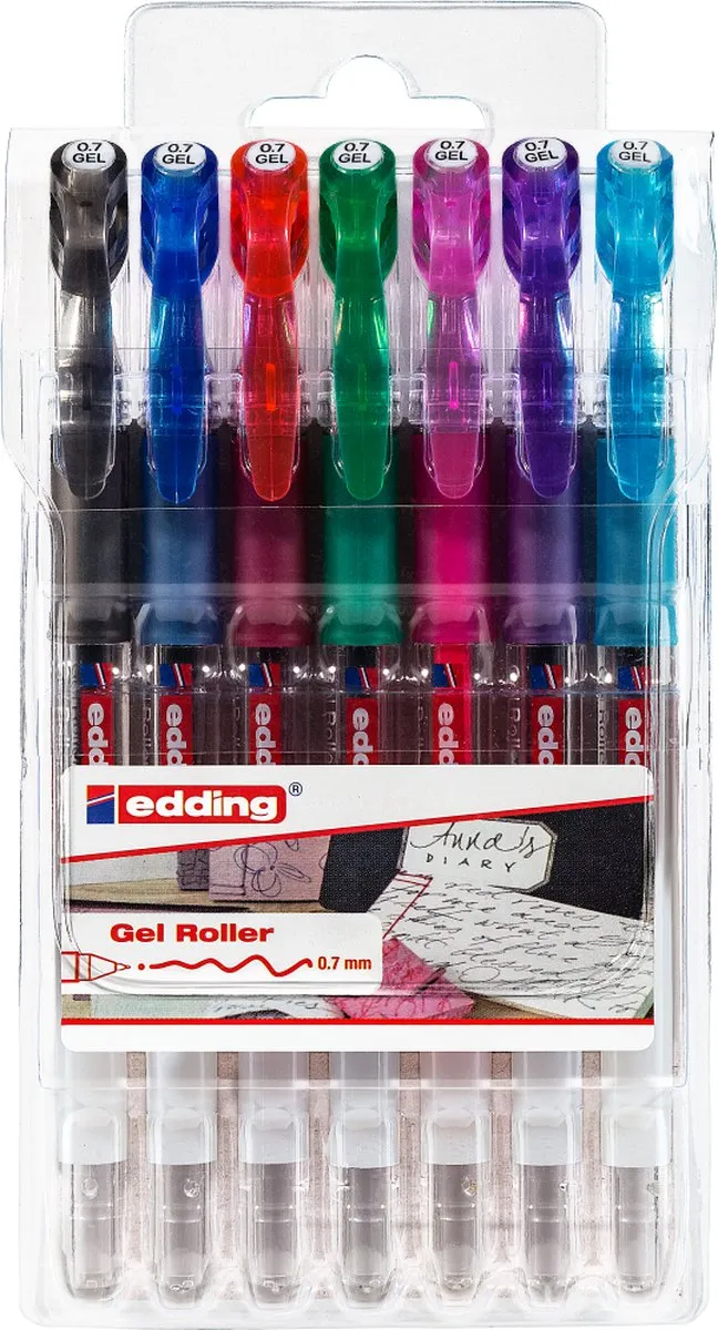 edding 2185 Gelroller Set 7 Kleuren - 0,7mm