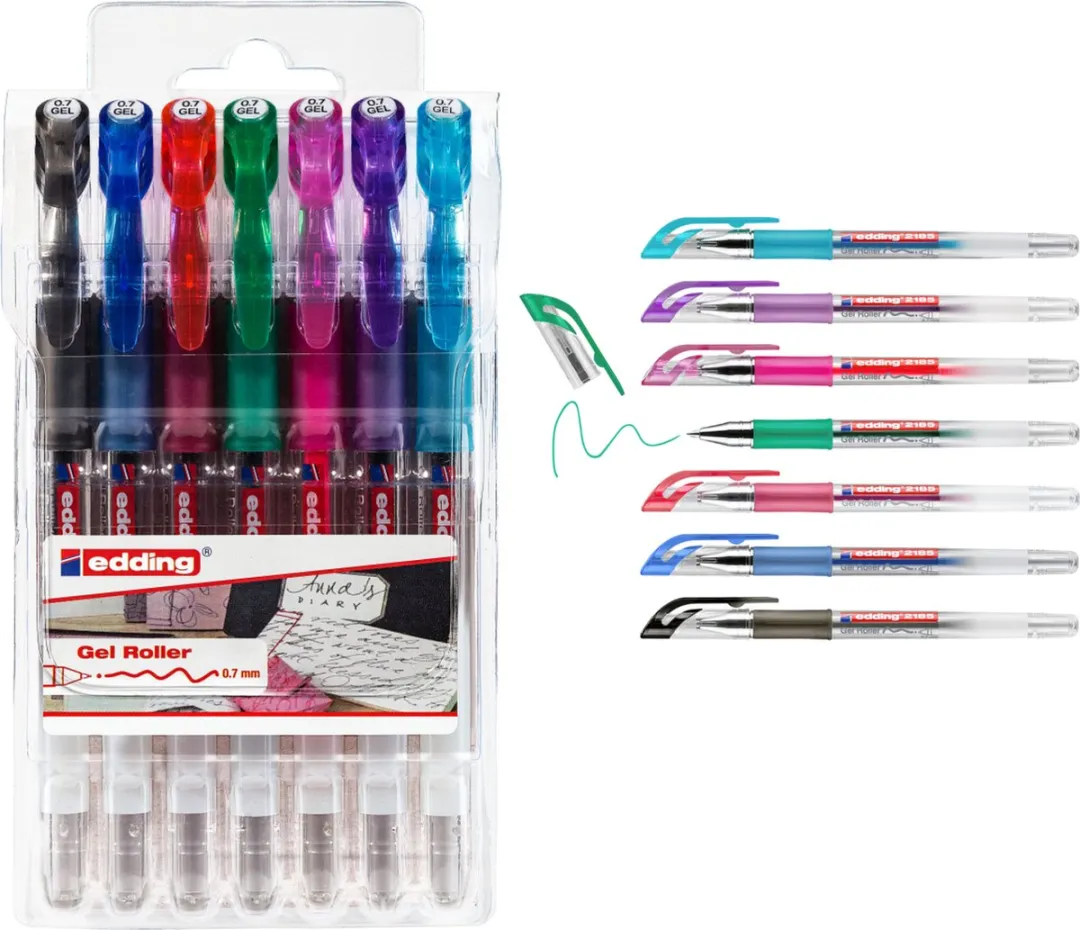 edding 2185 Gelroller Set 7 Kleuren