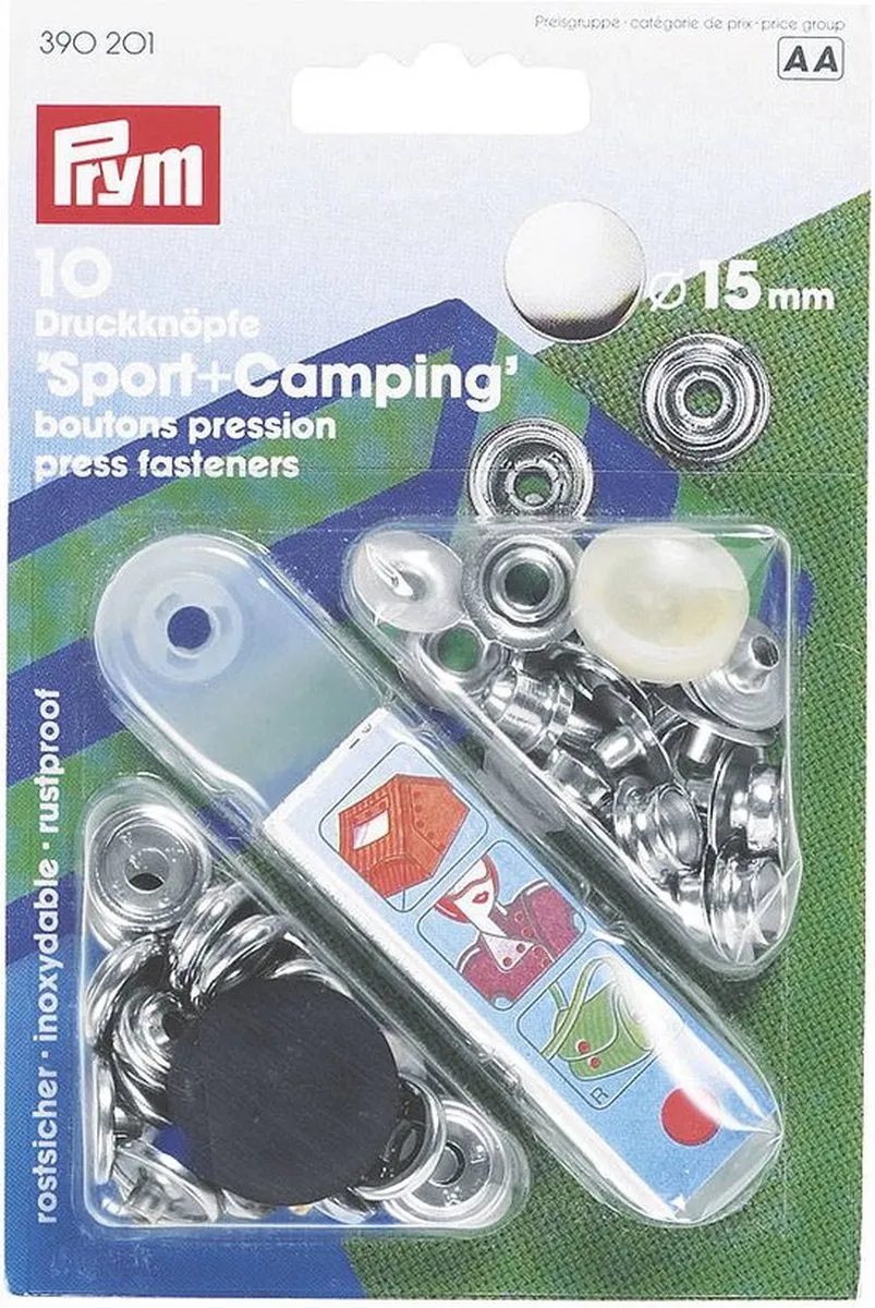 Prym Naaivrije Drukknopen 15mm - 1 Stuk - Zilver