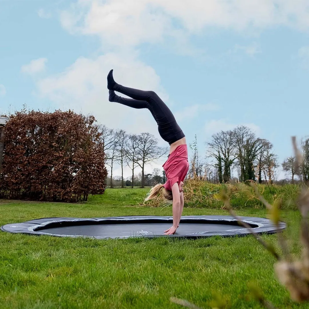 EXIT InTerra Groundlevel Trampoline Ø244cm - Zwart
