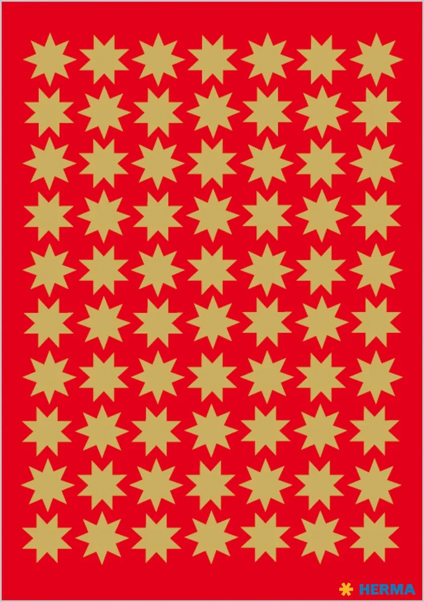 Herma 3933 Kerststickers 8-puntig Goud Ø10mm