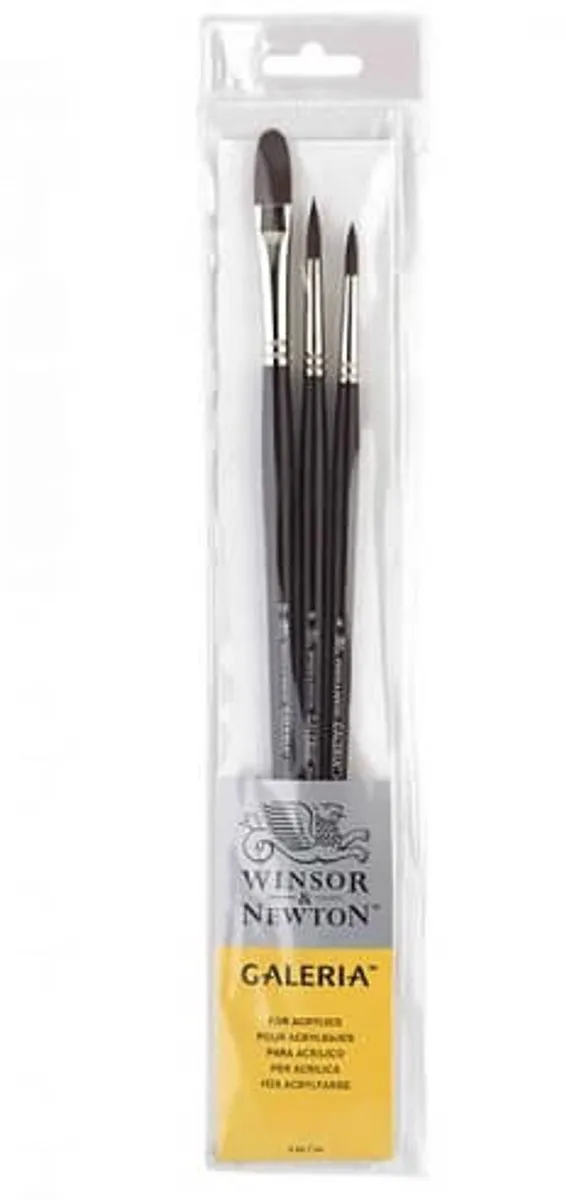 Winsor & Newton Galeria Interlocked Acrylverf Penselen Set 3 Stuks