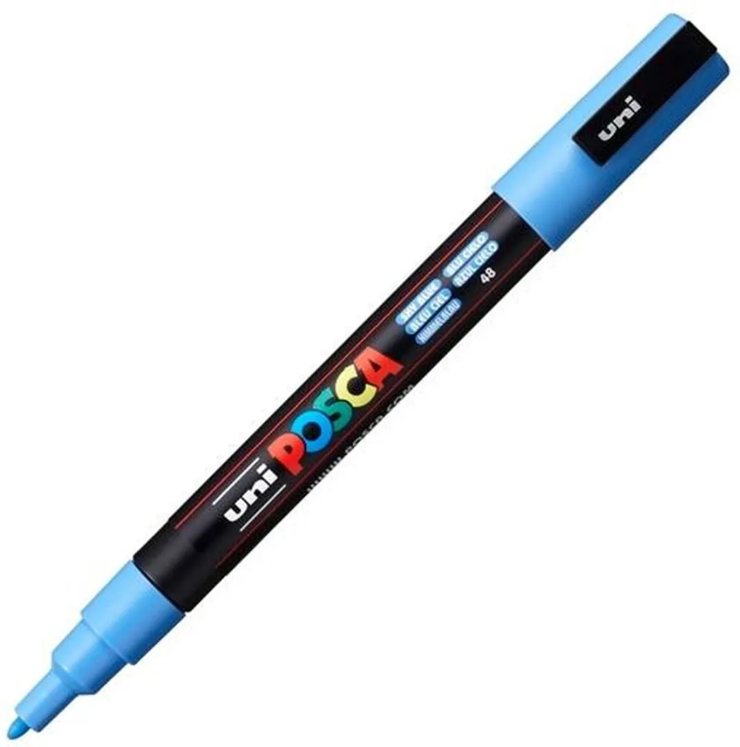 Posca PC-3M Fine Tip Verfstiften - Hemelblauw - 6 Stuks