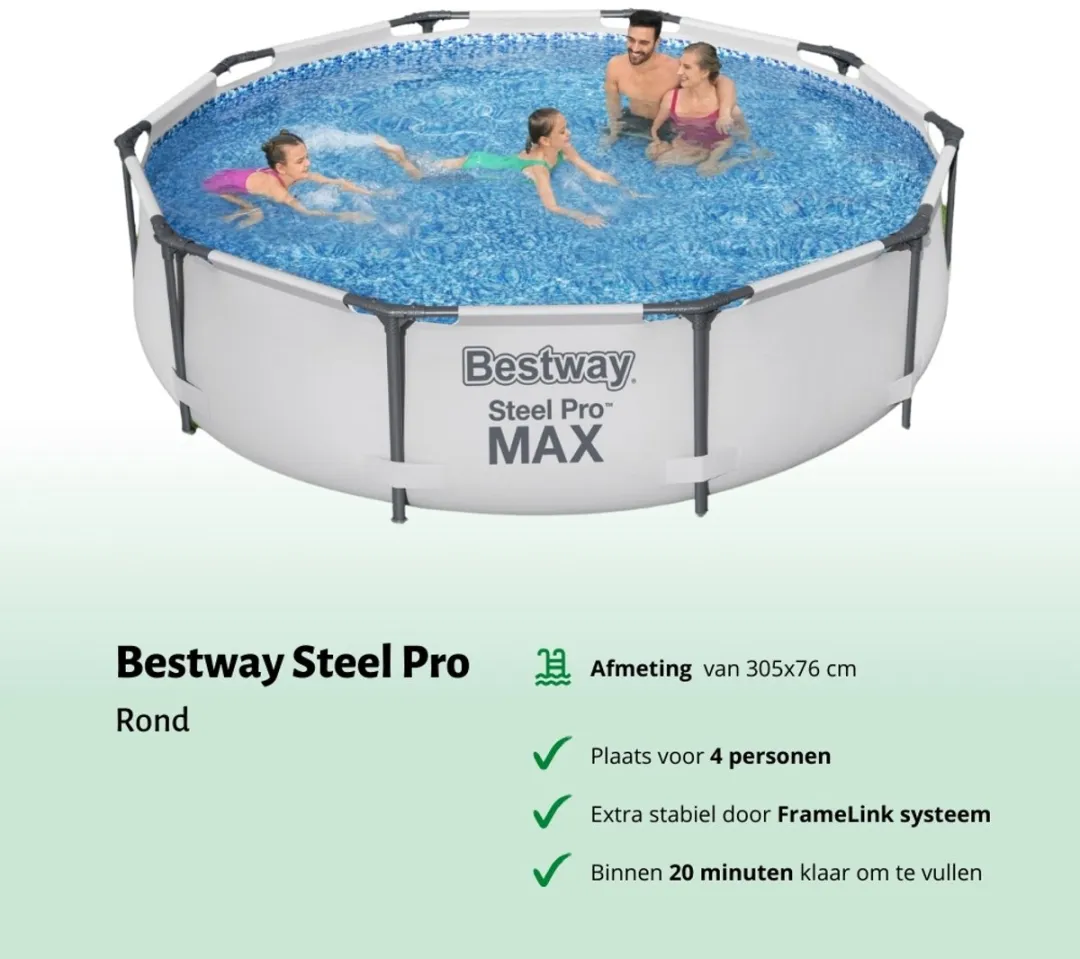 Bestway Steel Pro MAX Zwembad 305x76cm - Grijs - 4678L