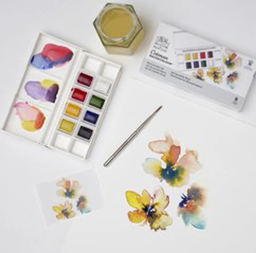 Winsor & Newton Cotman Waterverf 8 Halve Pans Floral Pocket Set