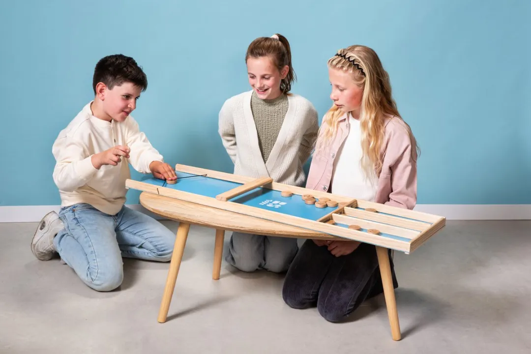 BS Toys Sjoelbak GA523 Houten - 18 Schijven - 110x30cm