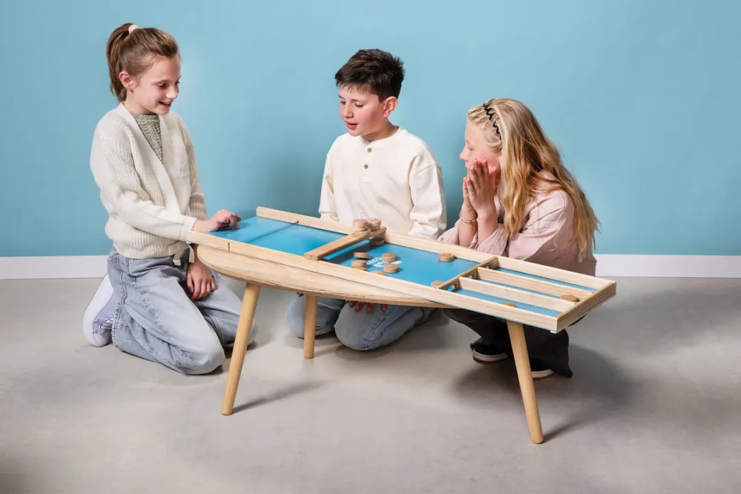 BS Toys Sjoelbak GA523 Houten - 18 Schijven - 110x30cm