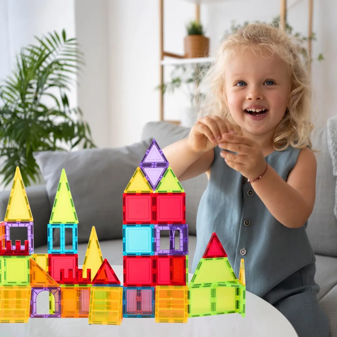 Fits4Kids Magnetic Tiles Build Beyond 66-delig - Multicolor