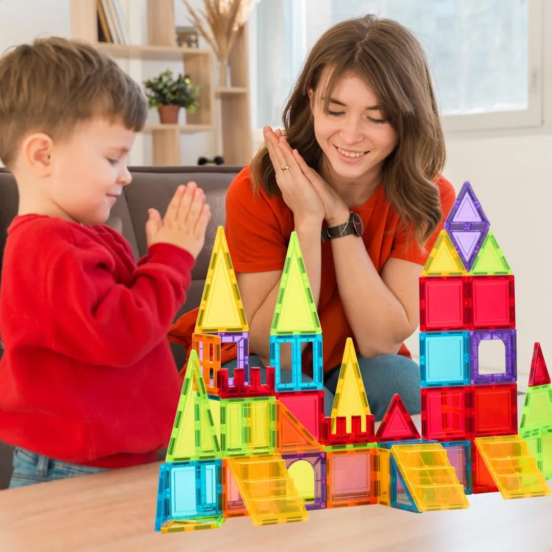Fits4Kids Magnetic Tiles Build Beyond 66-delig - Multicolor