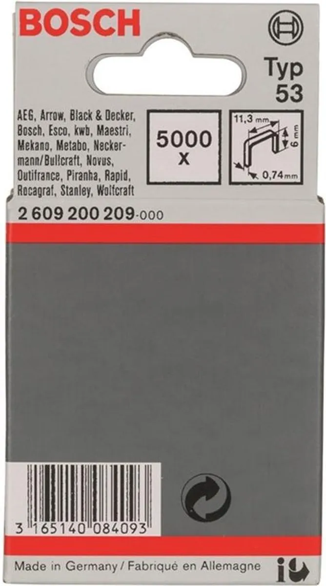 Bosch Type 53 Draadnippels 11,4x0,74x6mm - 5000 Stuks