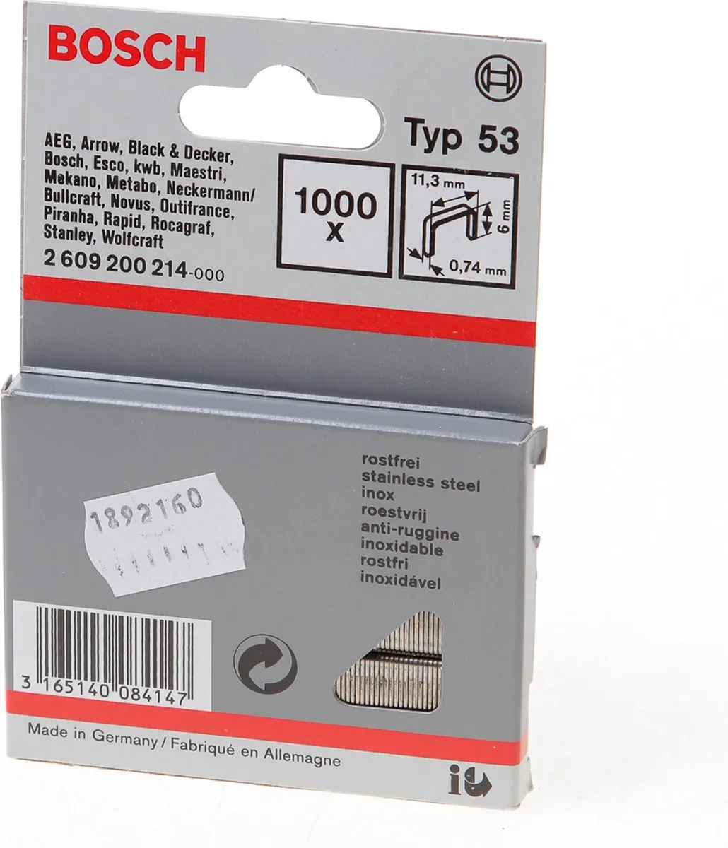 Bosch Type 53 Draadnippels 11,4x0,74x6mm - 5000 Stuks
