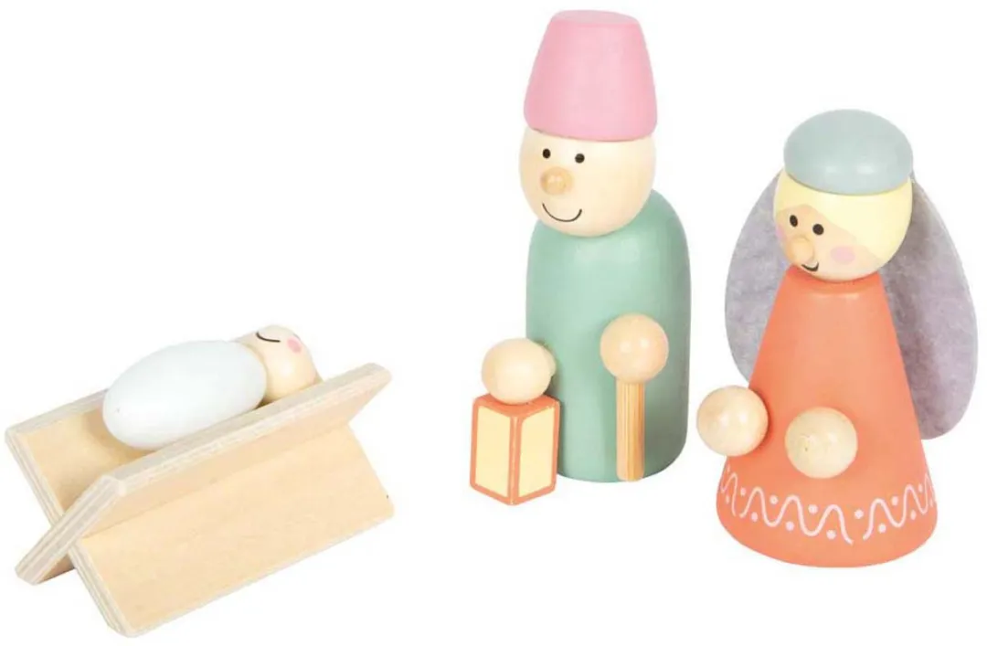 Small Foot Houten Kerstkribbe Speelset - 13 Meubels & Poppen