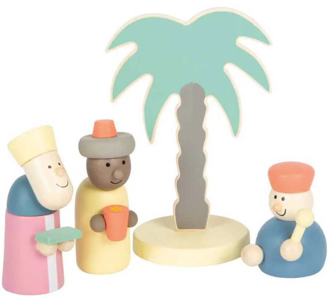 Small Foot Houten Kerstkribbe Speelset - 13 Meubels & Poppen