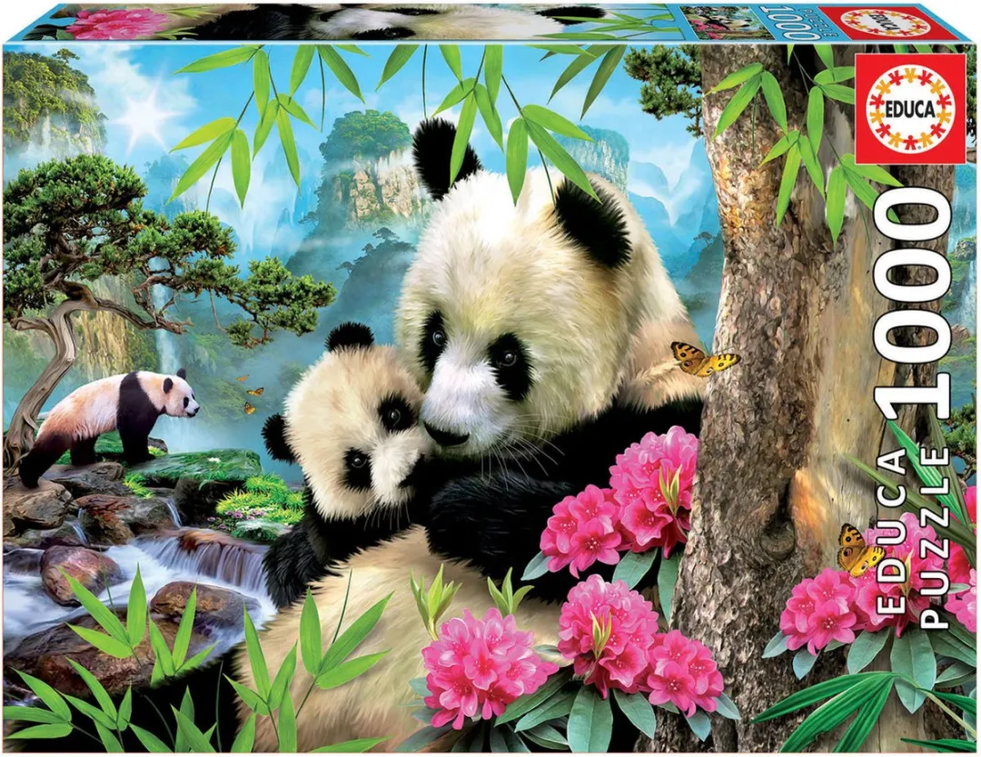 Educa Legpuzzel 1000 Stuks Panda's - Meerkleurig