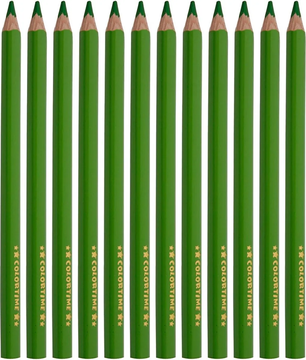 Colortime Kleurpotlood Jumbo 5mm - Groen - 12 Stuks