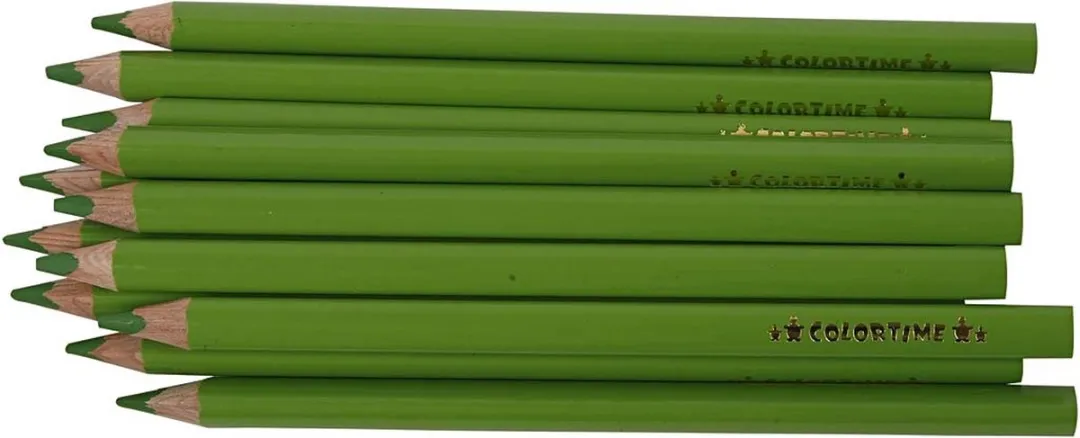 Colortime Kleurpotlood Jumbo 5mm - Groen - 12 Stuks