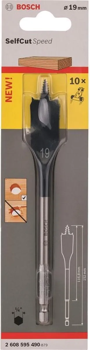 Bosch Speedborenset Self Cut Speed Zeskant 19x152mm