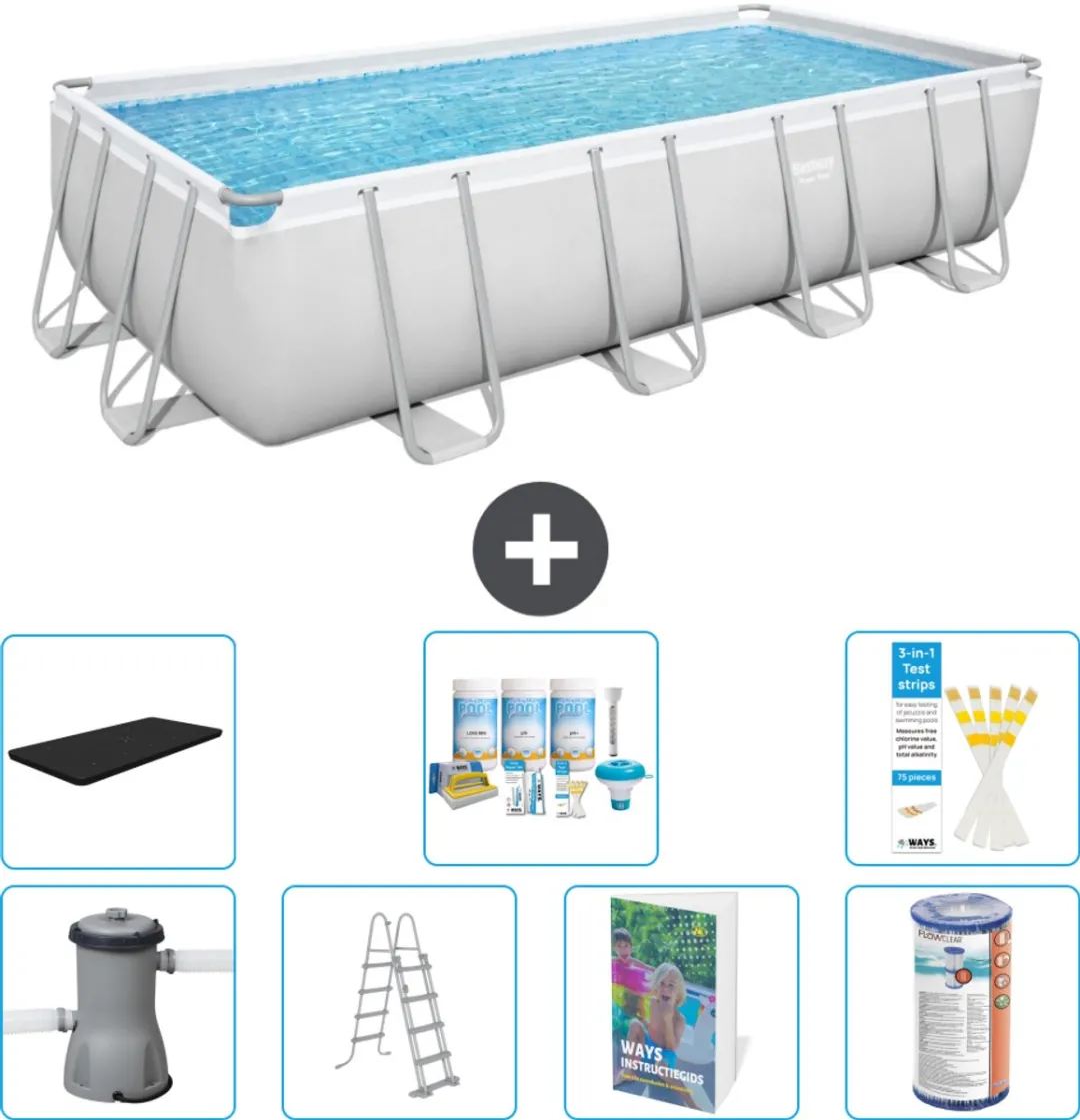 Bestway Power Steel Zwembad 488x244x122cm