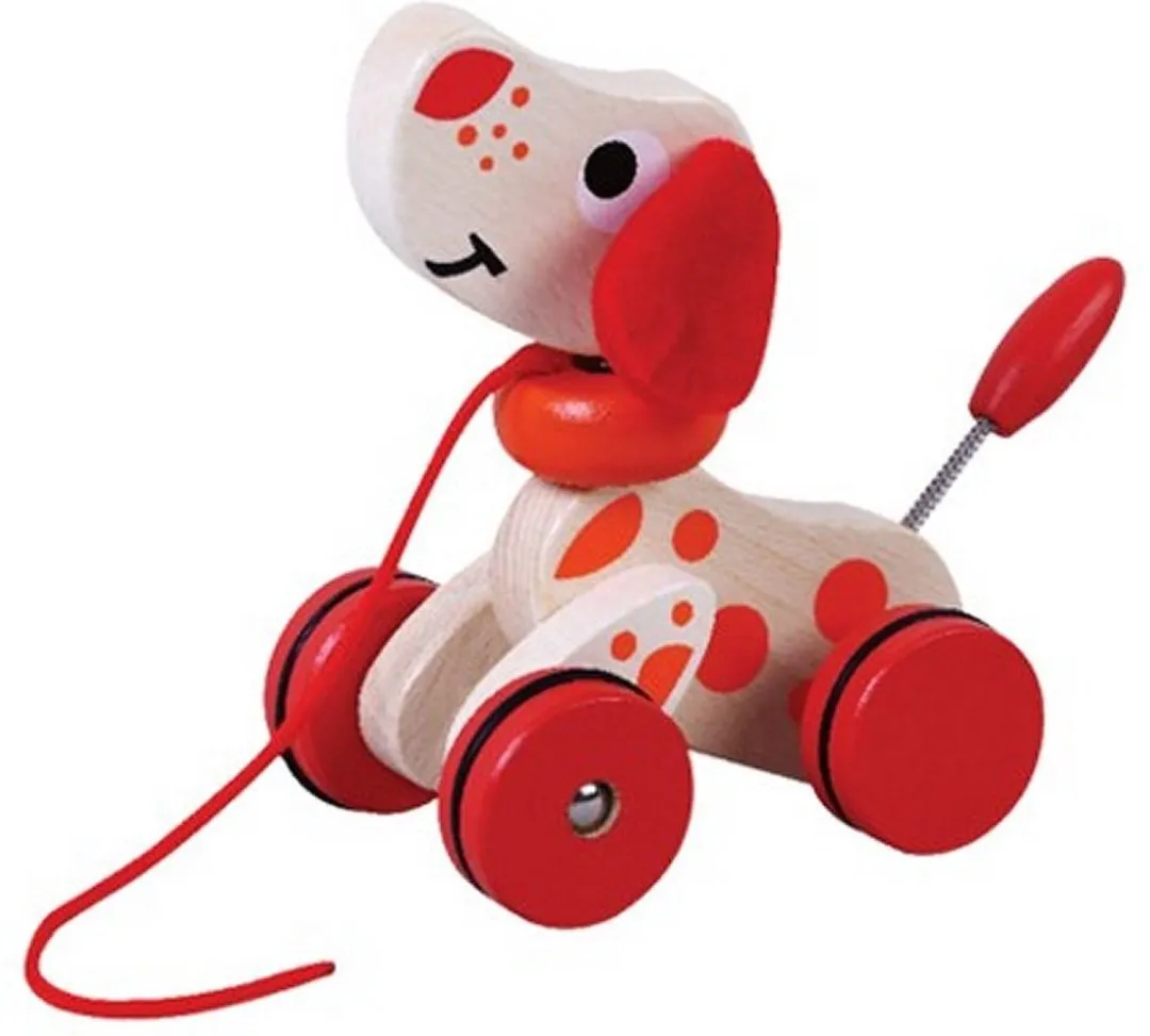 Simply for Kids Houten Trekpuppy Rood/Wit