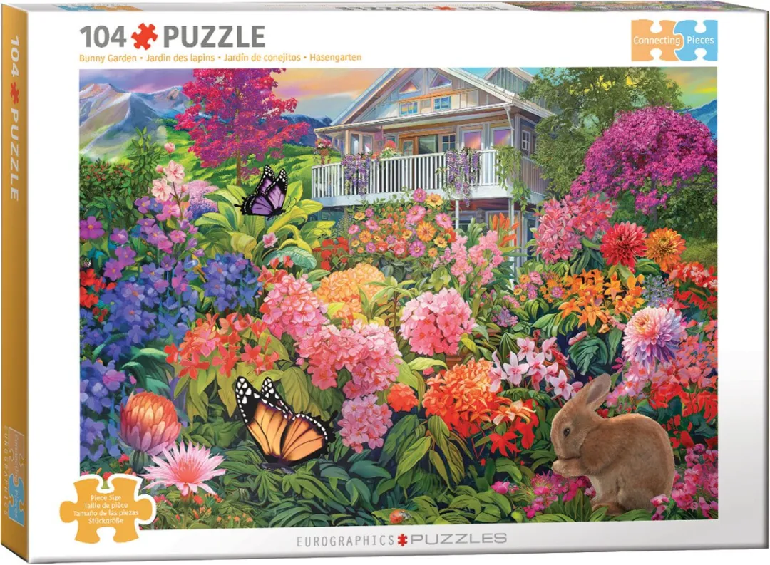 Eurographics Bunny Garden Puzzel 104 Stuks - Multicolor