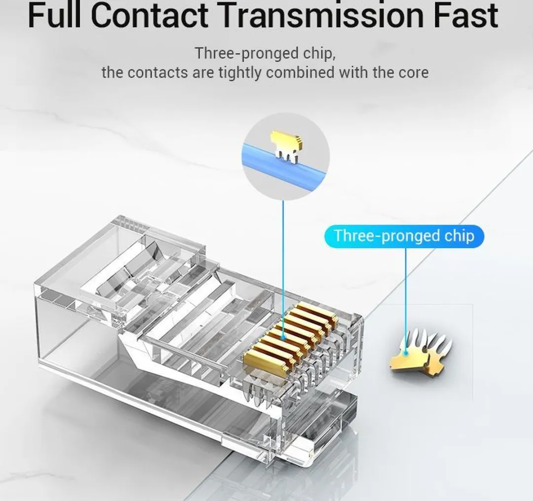 Vention RJ45 Cat6 UTP Modulaire Stekker - 50 Stuks Transparant
