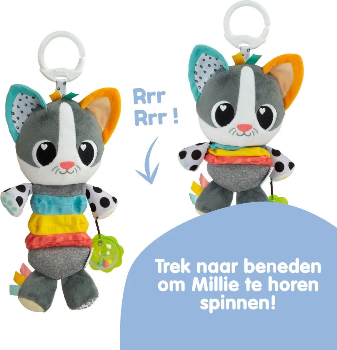 Lamaze Millie de Kat Knuffel - Educatief Speelgoed - Grijs