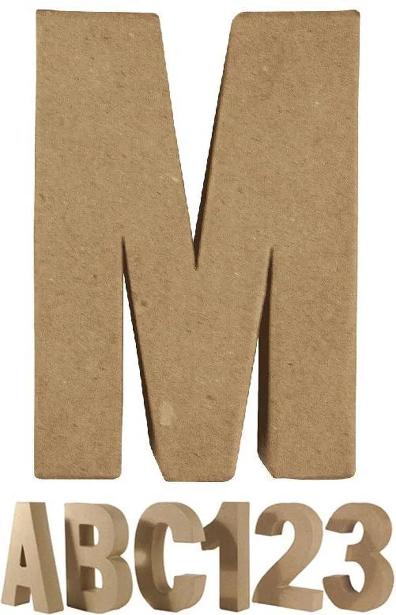 Rayher Papier Mache Letter M - Beige