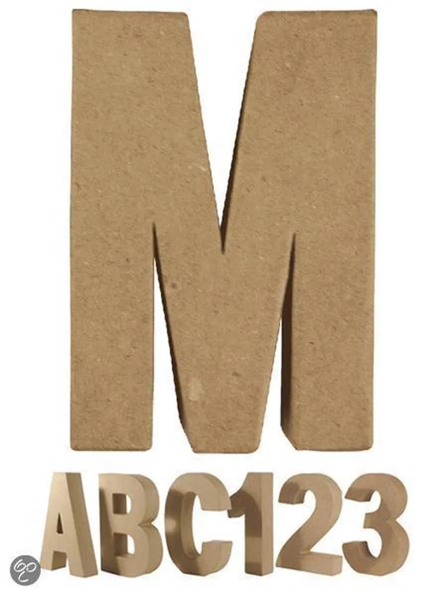 Rayher Papier Mache Letter M - Beige