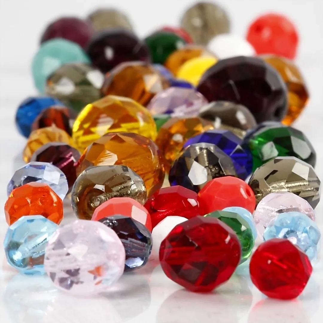 Creativ Company Facet Glaskralen Mix - 400 Stuks - 3-15mm - Multicolor