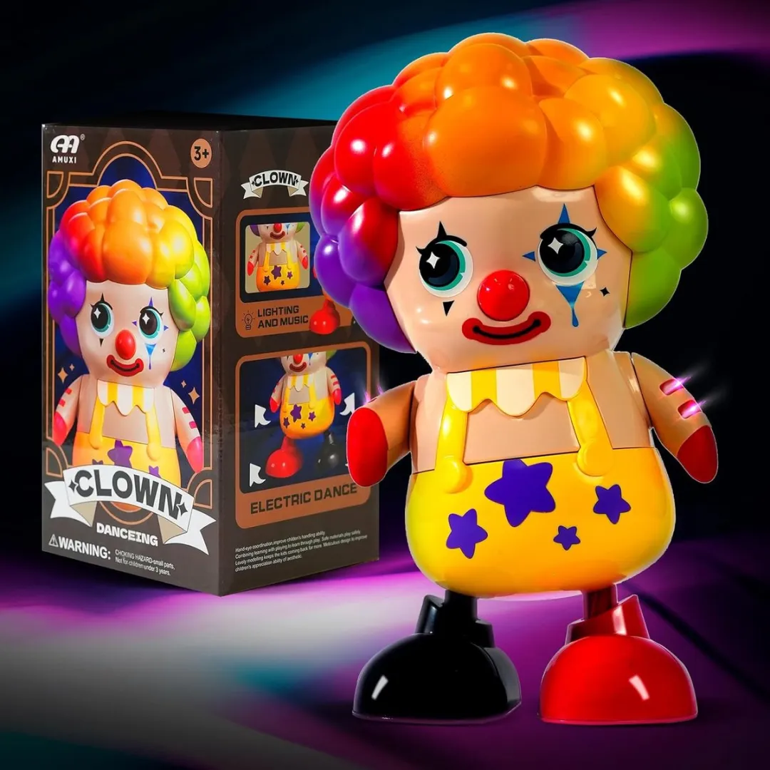 YJ Toys Dansende Circus Clown 21cm - Licht & Geluid - 3x AAA