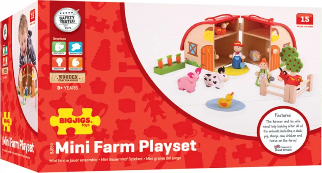 Bigjigs Mini Boerderij Speelset BJ684 - Meerdere kleuren - afbeelding 4 van 6