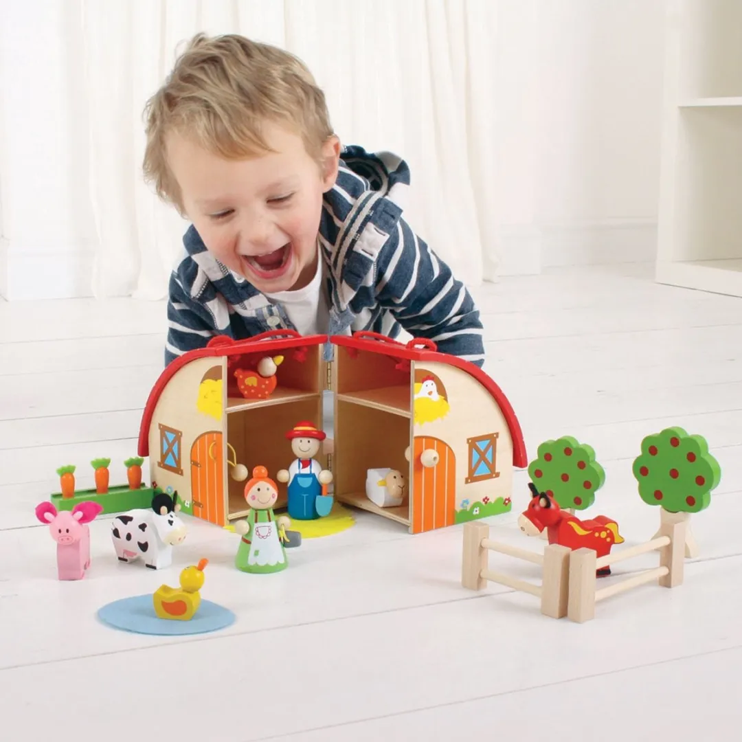 Bigjigs Mini Boerderij Speelset BJ684 - Meerdere kleuren - afbeelding 2 van 6
