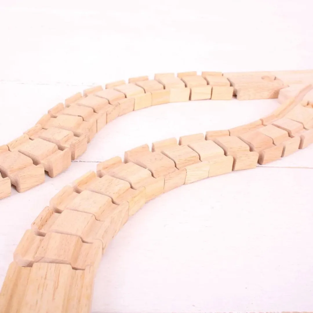 BigJigs Crazy Track 2-delig - Houten Treinbaan - Meerdere Kleuren
