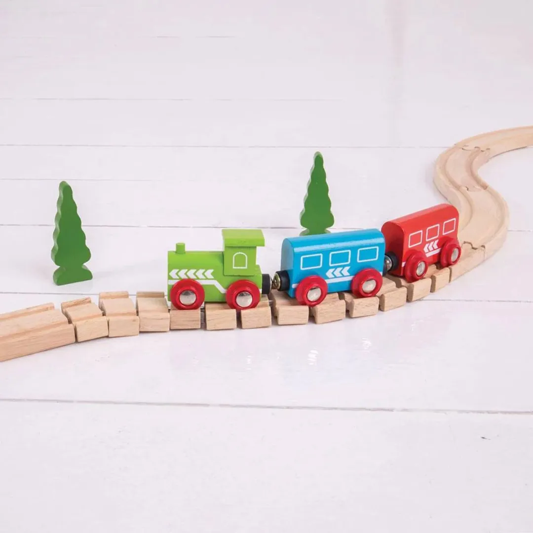 BigJigs Crazy Track 2-delig - Houten Treinbaan - Meerdere Kleuren