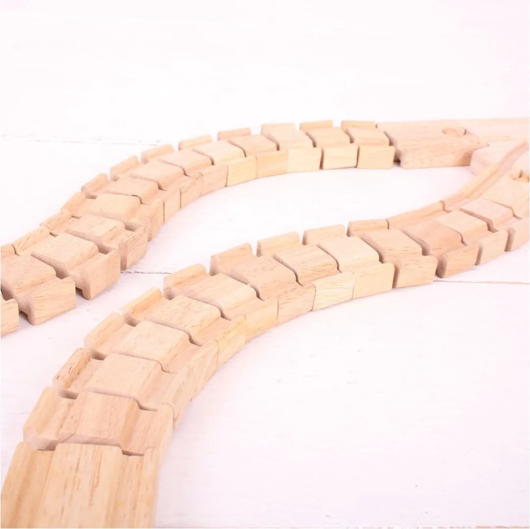 BigJigs Crazy Track 2-delig - Houten Treinbaan - Meerdere Kleuren