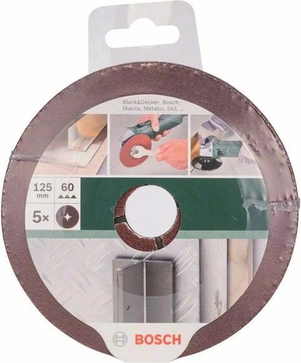 Bosch Fiberschuurschijven 5-delig - Korund - afbeelding 2 van 3