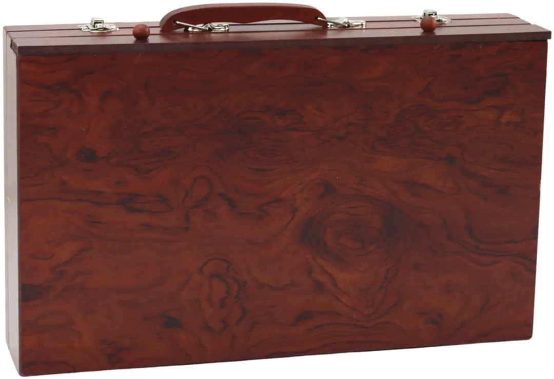 Lean Toys Houten Kunstschilders Koffer - 60 Pastelkrijtjes 24 Verven 24 Potloden