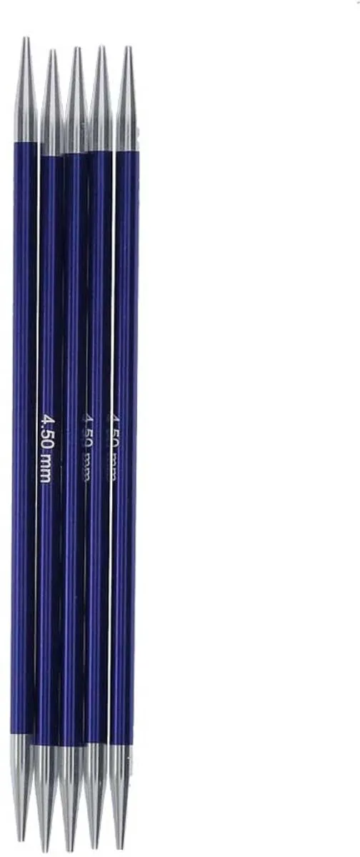 KnitPro Zing Sokkennaalden 4.50mm - 5 Stuks - Blauw