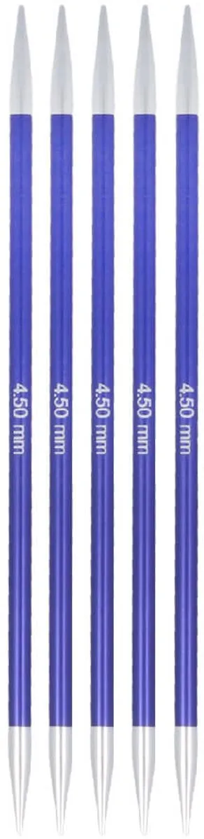 KnitPro Zing Sokkennaalden 4.50mm - 5 Stuks - Blauw