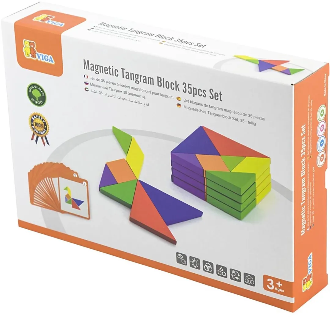 Viga Toys Magneetpuzzel Junior 55-delig - 26cm - Multicolor