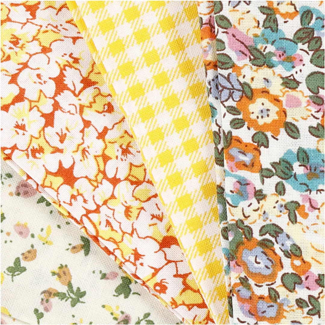 Creativ Company Patchworkstof Geel 4 Stuks