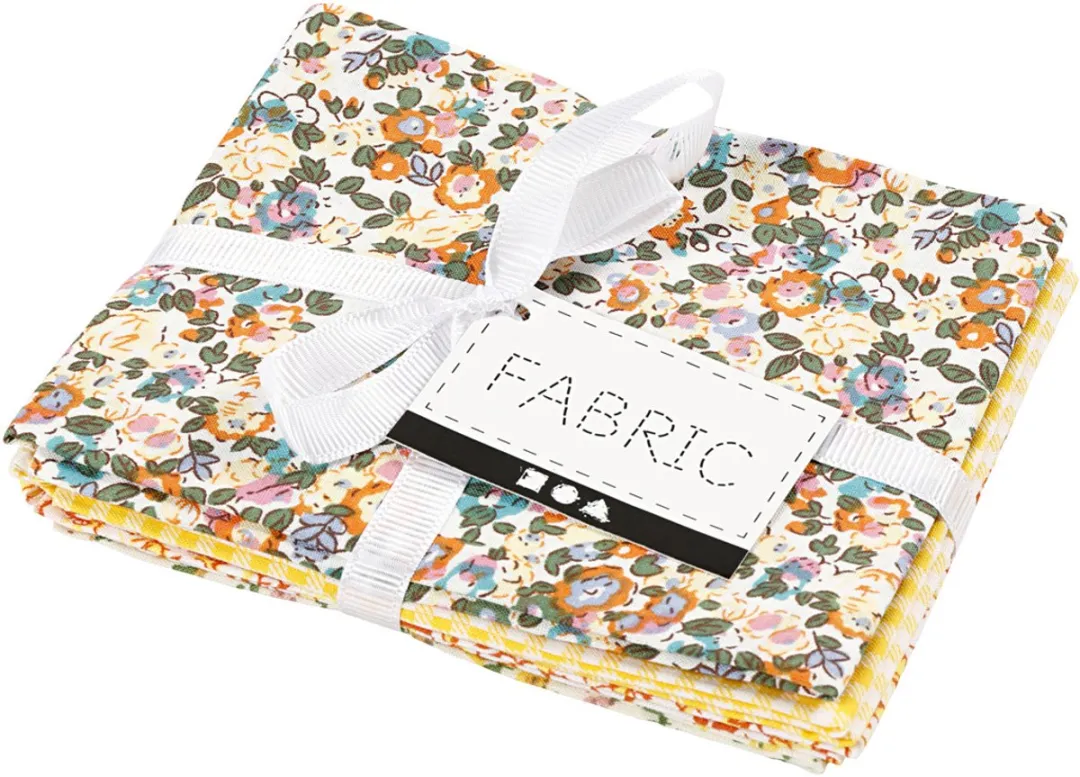 Creativ Company Patchworkstof Geel 4 Stuks