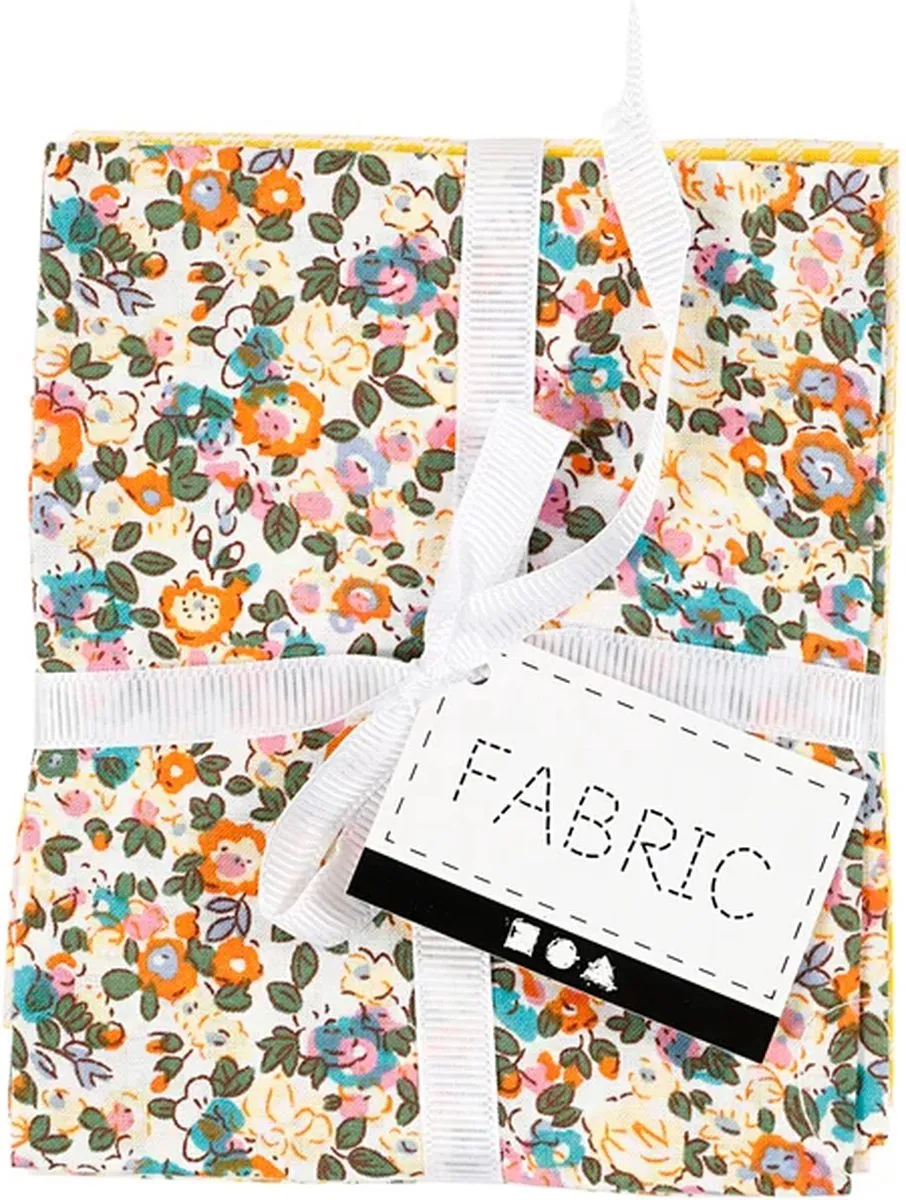 Creativ Company Patchworkstof Geel 4 Stuks