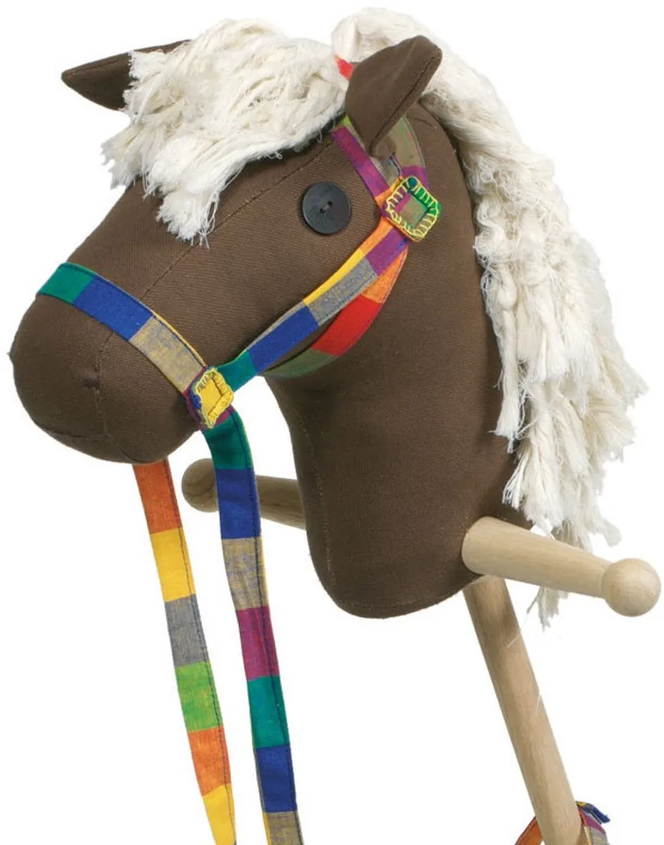 Goki Stokpaard Jumper - Hout/Katoen 97cm - Multi Color