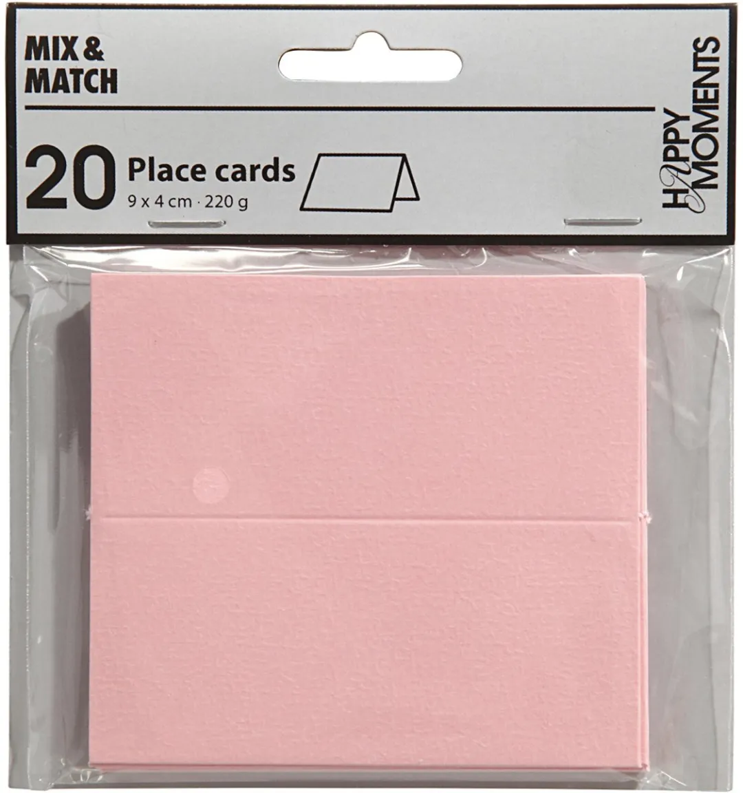 Creativ Company Plaatskaarten Roze 9x4cm - 20 Stuks