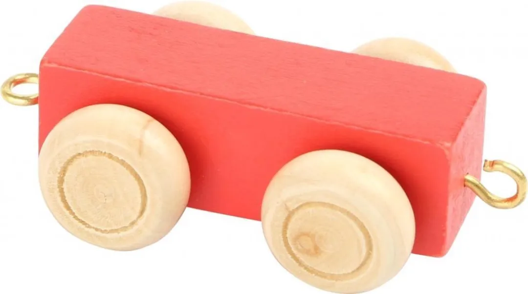 Small Foot Houten Lettertrein Trailer Rood - 12 Stuks
